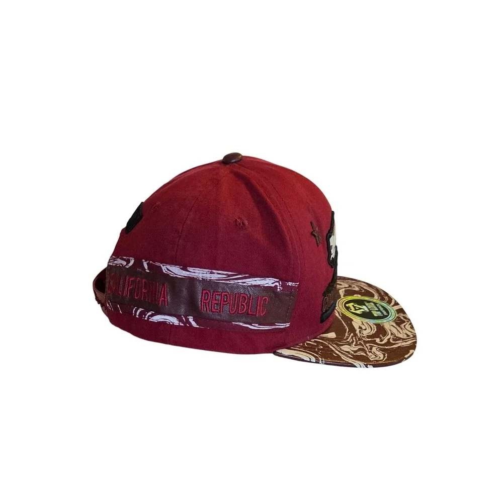 California Republic Bear Snapback Hat | Burgundy |‎ Top Level